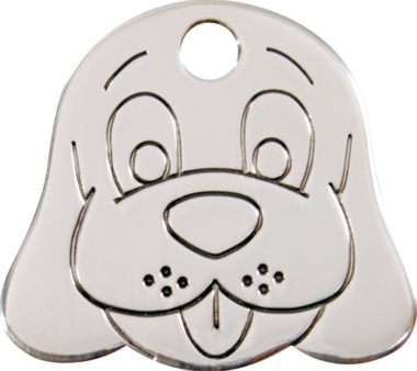 Red Dingo Dog Face Stainless Steel Pet ID Tag