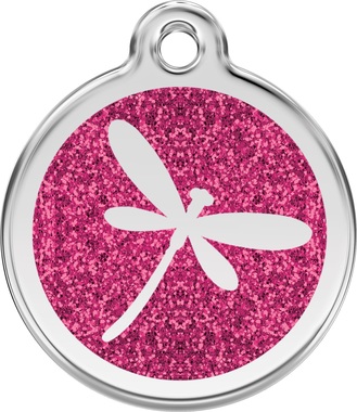 Red Dingo Glitter Dragonfly Pet ID Tag