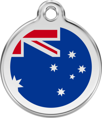 Red Dingo Australian Flag Enamel Pet ID Tag